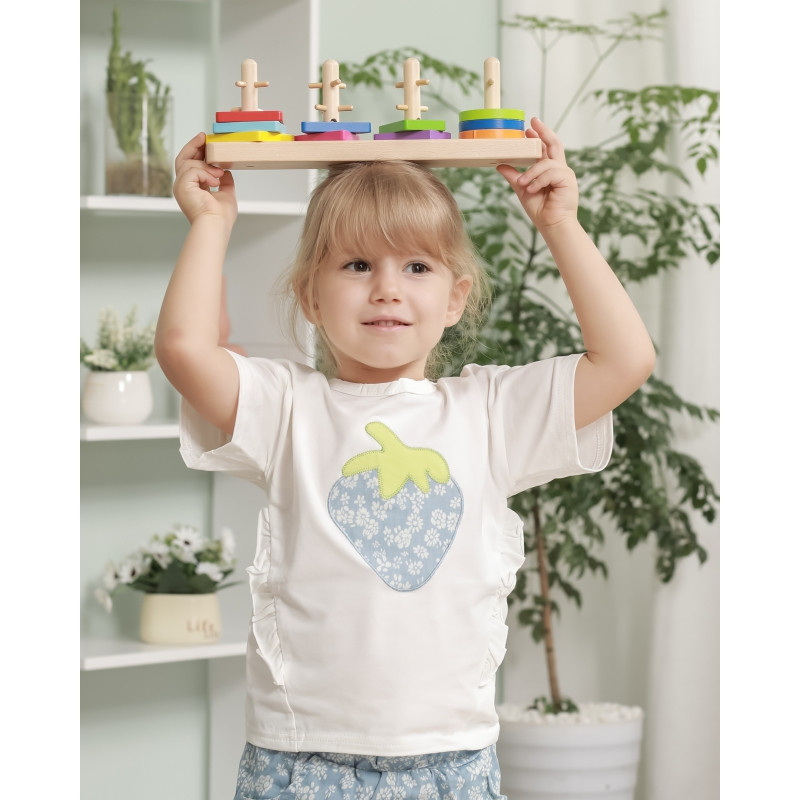 VIGA Medinės kaladėlės su Montessori formų rūšiavimo įrenginiu