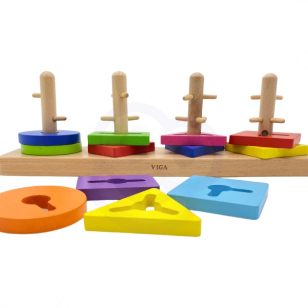 VIGA Medinės kaladėlės su Montessori formų rūšiavimo įrenginiu VIGA Medinės kaladėlės su Montessori formų rūšiavimo įrenginiu