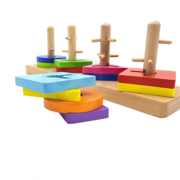 VIGA Medinės kaladėlės su Montessori formų rūšiavimo įrenginiu VIGA Medinės kaladėlės su Montessori formų rūšiavimo įrenginiu