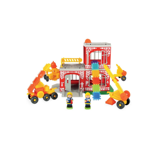 MOCHTOYS Ežiukai Pin Bricks FIRE BRIGADE kartoninėje dėžutėje 100 vnt. + 2 skaičiai MOCHTOYS Ežiukai Pin Bricks FIRE BRIGADE kartoninėje dėžutėje 100 vnt. + 2 skaičiai