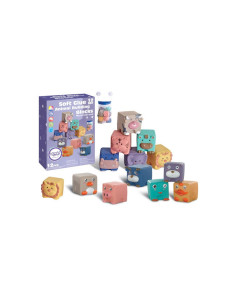 WOOPIE BABY Sensoriniai blokai Spressing Puzzle Animal Sound 12 vnt.