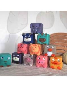 WOOPIE BABY Sensoriniai blokai Spressing Puzzle Animal Sound 12 vnt. 2
