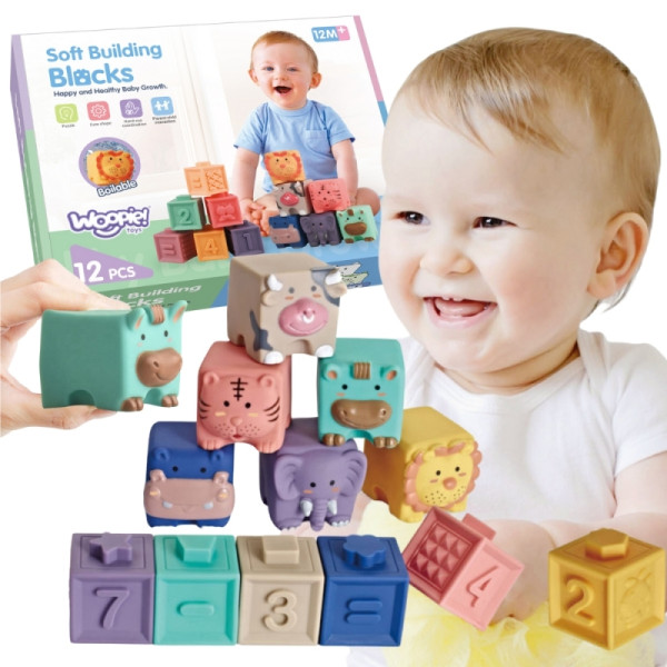 WOOPIE BABY sensoriniai blokai Squeeze Puzzle Sound Learning to Count 12 vnt. WOOPIE BABY sensoriniai blokai Squeeze Puzzle Sound Learning to Count 12 vnt.