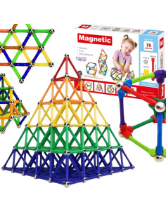 WOOPIE Magnetiniai statybiniai blokai Kūrybinė dėlionė 70 vnt. 2