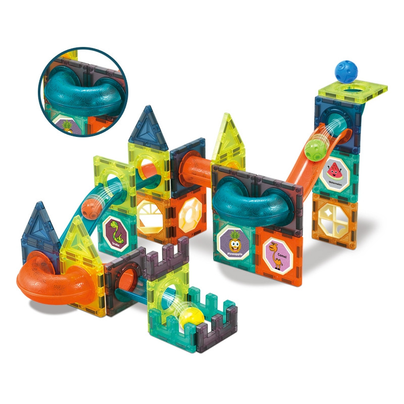 WOOPIE magnetiniai blokai Light Ball Track 75 vnt.
