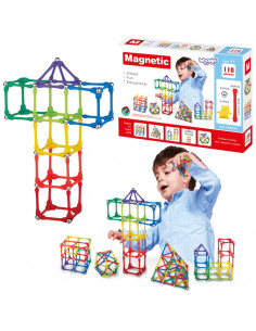 WOOPIE Magnetiniai statybiniai blokai Kūrybinė dėlionė 110 vnt.