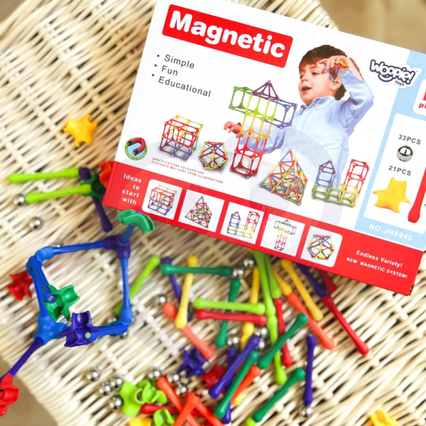WOOPIE Magnetiniai statybiniai blokai Kūrybinė dėlionė 110 vnt. WOOPIE Magnetiniai statybiniai blokai Kūrybinė dėlionė 110 vnt.