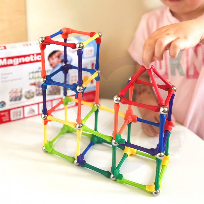 WOOPIE Magnetiniai statybiniai blokai Kūrybinė dėlionė 110 vnt.