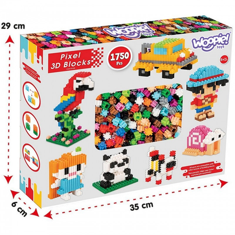 WOOPIE statybiniai blokai 3D PIXEL 1750 vnt.