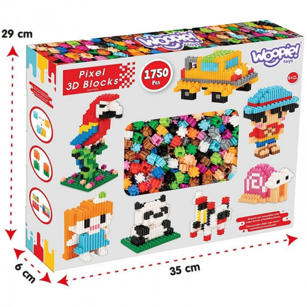 WOOPIE statybiniai blokai 3D PIXEL 1750 vnt. WOOPIE statybiniai blokai 3D PIXEL 1750 vnt.