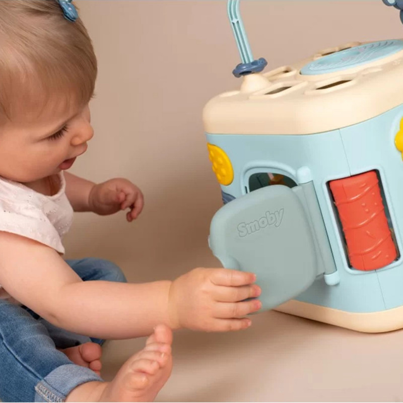 SMOBY Little Sensory Activity Cube для детей, сортировщик-лабиринт 13-в-1