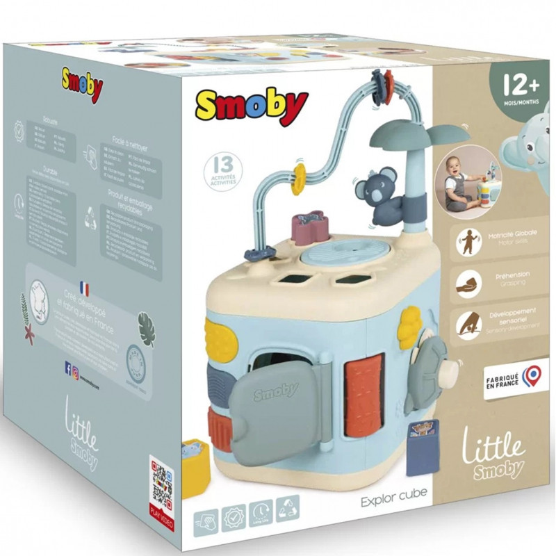 SMOBY Little Sensory Activity Cube для детей, сортировщик-лабиринт 13-в-1