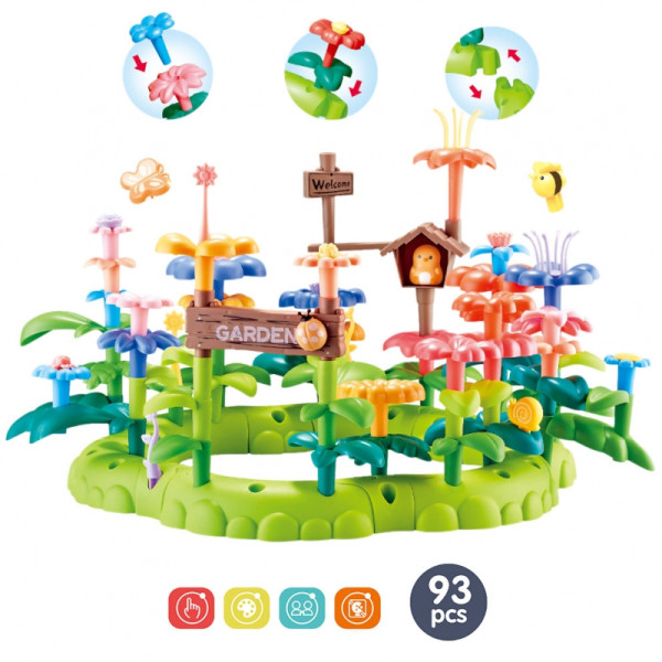 WOOPIE Montessori stebuklingi sodo statybiniai blokai XXL 93 vnt. WOOPIE Montessori stebuklingi sodo statybiniai blokai XXL 93 vnt.