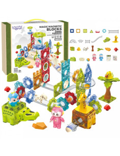 WOOPIE magnetiniai blokai Animal Paradise kamuoliukų takelis 104 vnt.