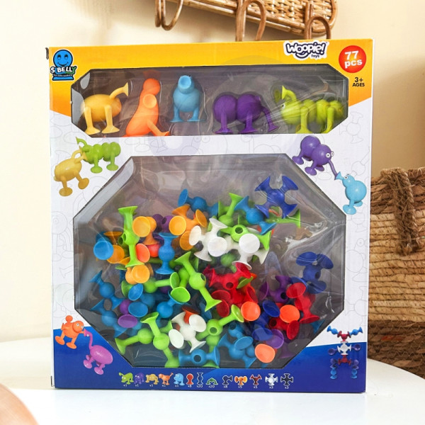 WOOPIE statybiniai blokai su siurbtukais - Wacky Pets WOOPIE statybiniai blokai su siurbtukais - Wacky Pets