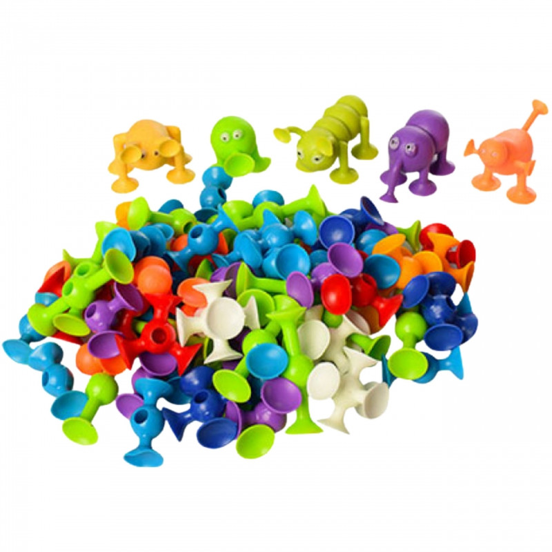 WOOPIE statybiniai blokai su siurbtukais - Wacky Pets