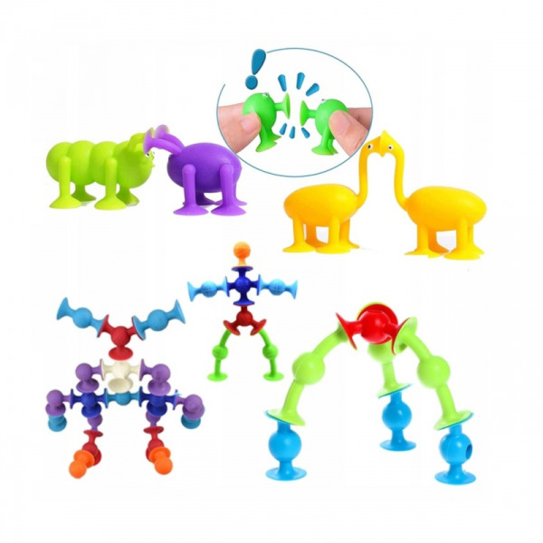 WOOPIE statybiniai blokai su siurbtukais - Wacky Pets WOOPIE statybiniai blokai su siurbtukais - Wacky Pets