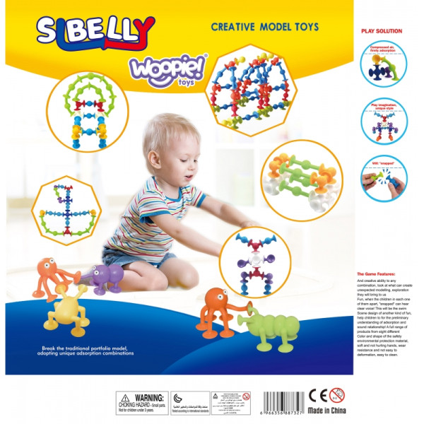 WOOPIE statybiniai blokai su siurbtukais - Wacky Pets WOOPIE statybiniai blokai su siurbtukais - Wacky Pets
