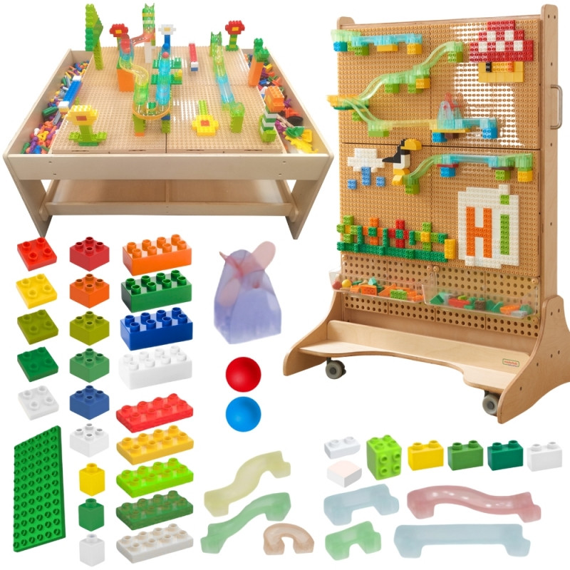 MASTERKIDZ STEM kamuoliukų takelio statybinių kaladėlių rinkinys 359 vnt.
