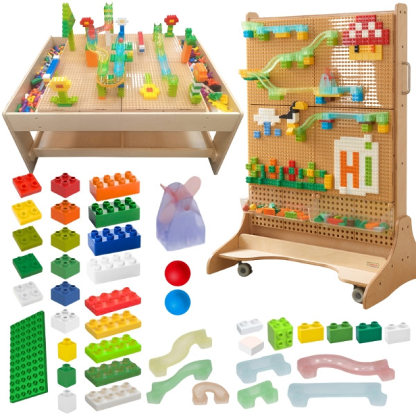 MASTERKIDZ STEM kamuoliukų takelio statybinių kaladėlių rinkinys 359 vnt. MASTERKIDZ STEM kamuoliukų takelio statybinių kaladėlių rinkinys 359 vnt.