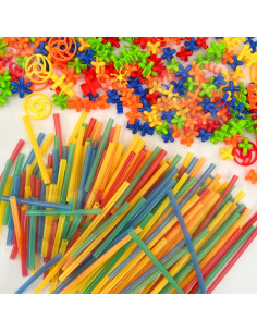 WOOPIE statybiniai blokai švytintys šiaudeliai 400 vnt. 2