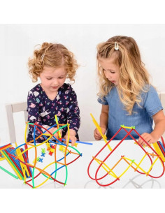 WOOPIE statybiniai blokai spalvingi šiaudeliai 1200 vnt. 2