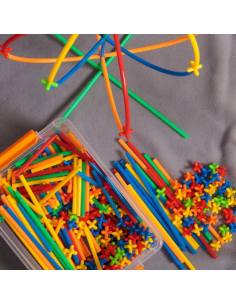 WOOPIE statybiniai blokai Spalvingi šiaudeliai 500 vnt. 2