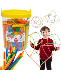 WOOPIE statybiniai blokai Spalvingi šiaudeliai 1000 vnt.