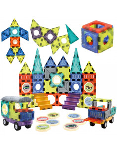 WOOPIE magnetiniai blokai 3D rinkinys spynos transporto priemonėms 71vnt. 2