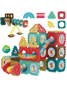 WOOPIE Building Blocks 3D mokomasis kamuoliukų takelio rinkinys 68vnt.