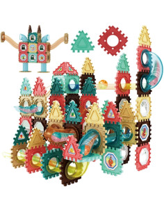 WOOPIE Building Blocks 3D mokomasis kamuoliukų takelio rinkinys 128vnt.