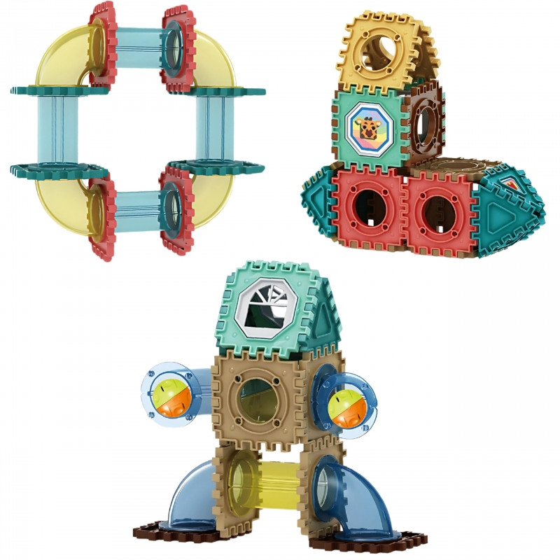 WOOPIE Building Blocks 3D mokomasis kamuoliukų takelio rinkinys 228vnt.