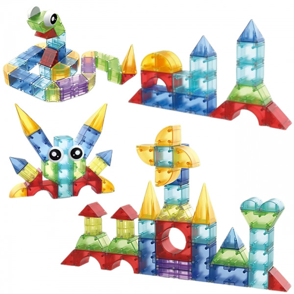 WOOPIE Magnetinių statybinių blokų kubeliai 3D edukacinis rinkinys 63 vnt. WOOPIE Magnetinių statybinių blokų kubeliai 3D edukacinis rinkinys 63 vnt.