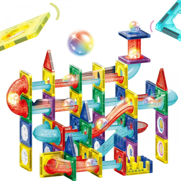 WOOPIE statybiniai magnetiniai blokai 3D mokomasis LED rutulinis takelis 105el. WOOPIE statybiniai magnetiniai blokai 3D mokomasis LED rutulinis takelis 105el.