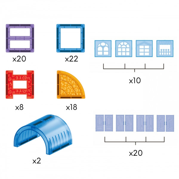 WOOPIE Magnetiniai statybiniai blokai 3D edukacinis pilies rinkinys 100el. WOOPIE Magnetiniai statybiniai blokai 3D edukacinis pilies rinkinys 100el.