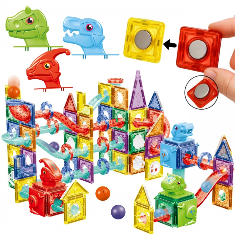WOOPIE magnetiniai statybiniai blokai 3D mokomasis kamuoliukų takelis rinkinys 170el.