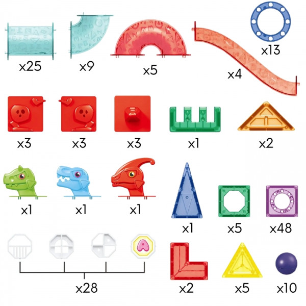 WOOPIE magnetiniai statybiniai blokai 3D mokomasis kamuoliukų takelis rinkinys 170el. WOOPIE magnetiniai statybiniai blokai 3D mokomasis kamuoliukų takelis rinkinys 170el.