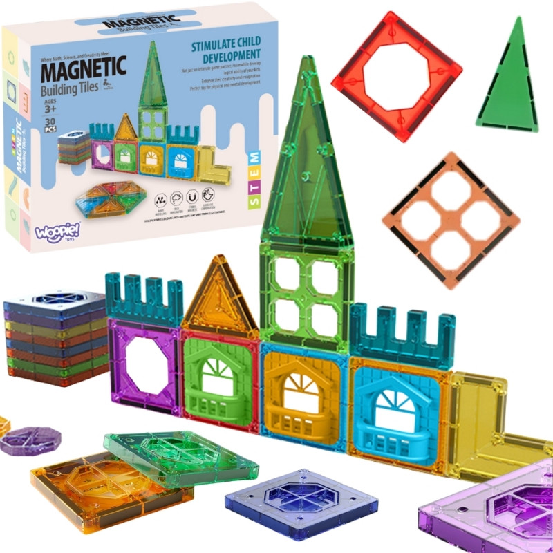 WOOPIE Magnetiniai statybiniai blokai 3D edukacinis pilies rinkinys 30vnt.