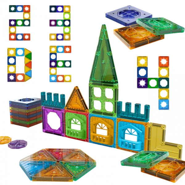 WOOPIE Magnetiniai statybiniai blokai 3D edukacinis pilies rinkinys 30vnt. WOOPIE Magnetiniai statybiniai blokai 3D edukacinis pilies rinkinys 30vnt.