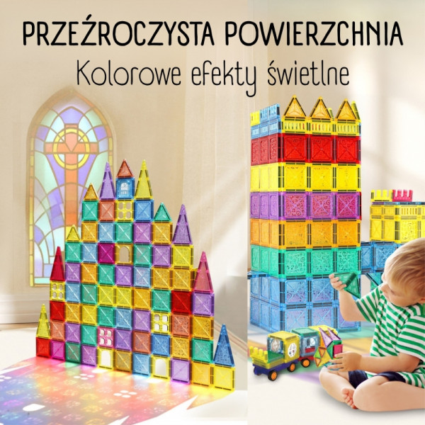 WOOPIE Magnetiniai statybiniai blokai 3D edukacinis rinkinys pilies transporto priemonėms110vnt. WOOPIE Magnetiniai statybiniai blokai 3D edukacinis rinkinys pilies transporto priemonėms110vnt.