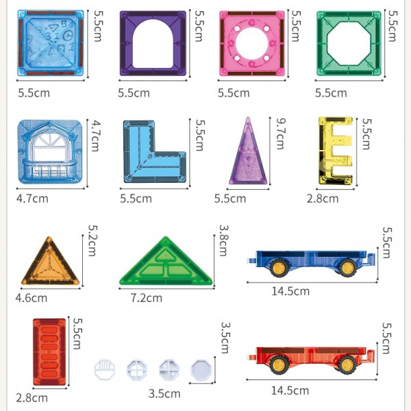 WOOPIE Magnetiniai statybiniai blokai 3D edukacinis rinkinys pilies transporto priemonėms110vnt. WOOPIE Magnetiniai statybiniai blokai 3D edukacinis rinkinys pilies transporto priemonėms110vnt.