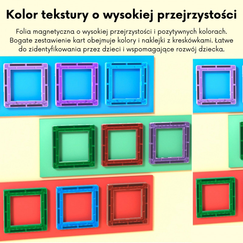 WOOPIE Magnetiniai statybiniai blokai 3D edukacinis rinkinys Mokymasis skaičiuoti 70 vnt.