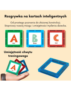 Магнитные кубики "Космические кубики" WOOPIE для изучения букв, 70 шт. 2