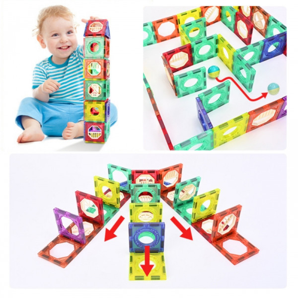 WOOPIE magnetiniai statybiniai blokai 3D mokomasis kamuolys takelis rinkinys 126el.el. WOOPIE magnetiniai statybiniai blokai 3D mokomasis kamuolys takelis rinkinys 126el.el.