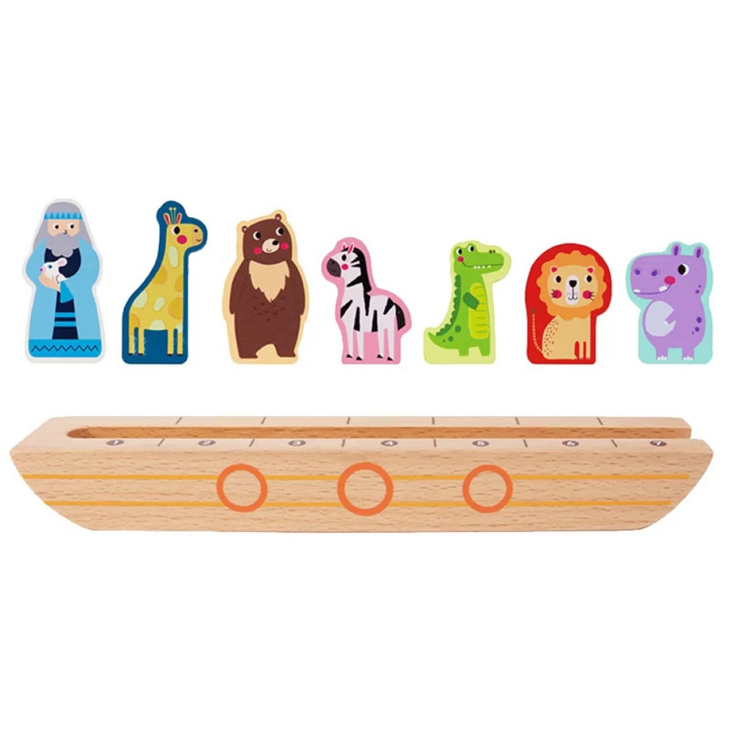 TOOKY TOY medinė dėlionė vaikams Nojus ir gyvūnai