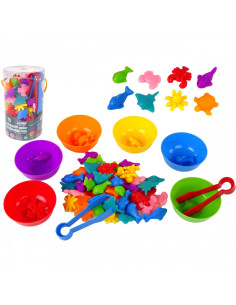 WOOPIE Montessori Edukacinis žaidimas Colour Sorter Sea Land 64 vnt.