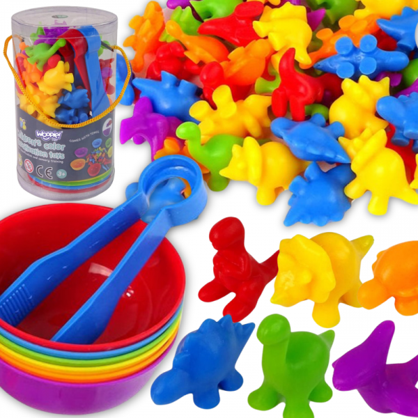 WOOPIE Montessori Edukacinis žaidimas Color Sorter Dinozaurai 56 vnt. WOOPIE Montessori Edukacinis žaidimas Color Sorter Dinozaurai 56 vnt.
