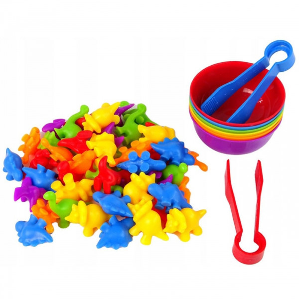 WOOPIE Montessori Edukacinis žaidimas Color Sorter Dinozaurai 56 vnt. WOOPIE Montessori Edukacinis žaidimas Color Sorter Dinozaurai 56 vnt.