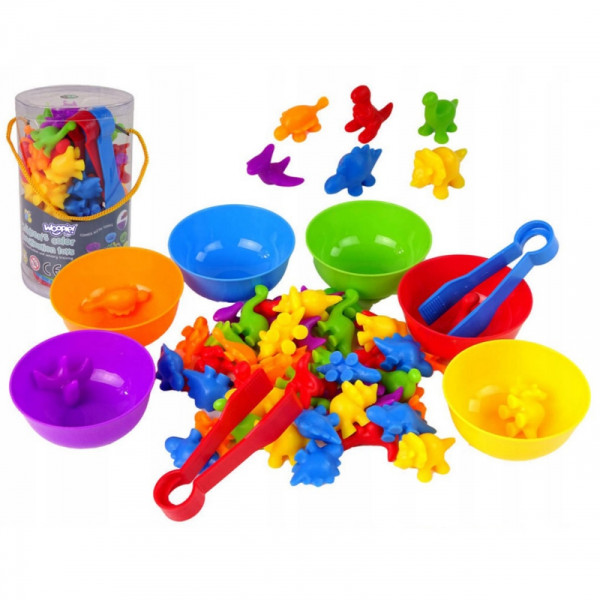 WOOPIE Montessori Edukacinis žaidimas Color Sorter Dinozaurai 56 vnt. WOOPIE Montessori Edukacinis žaidimas Color Sorter Dinozaurai 56 vnt.