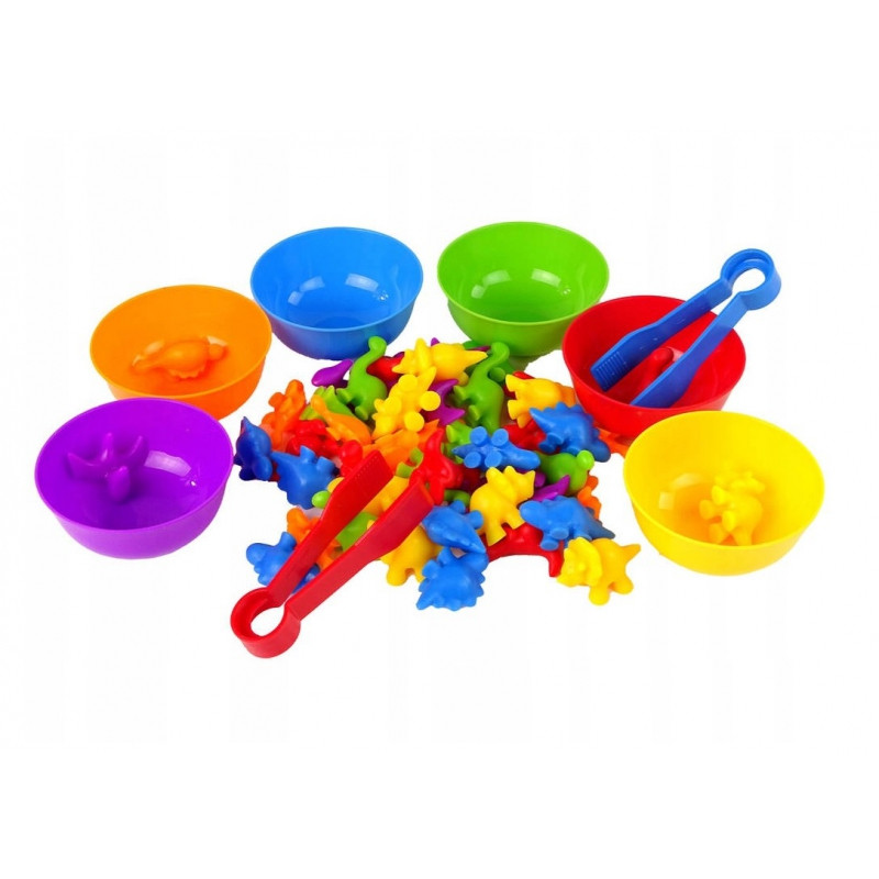 WOOPIE Montessori Edukacinis žaidimas Color Sorter Dinozaurai 56 vnt.